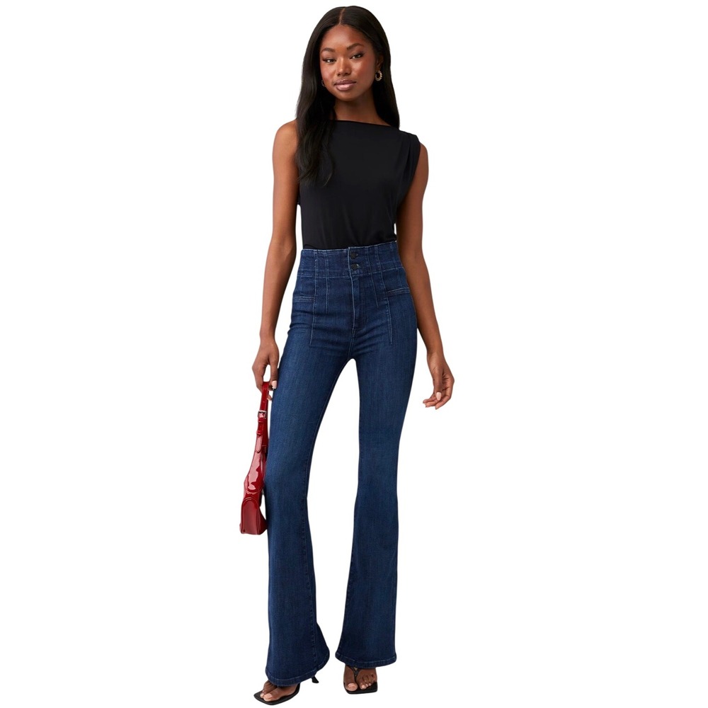 We The Free Free People Jayde Flare Jeans Night Sky Dark Wash High Rise Size 25